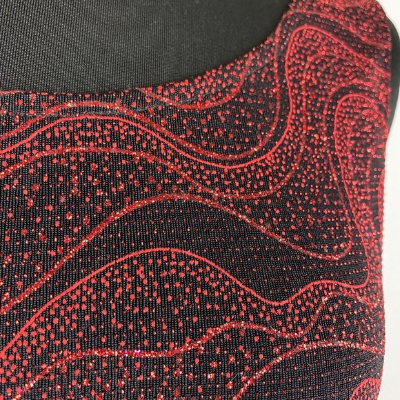 Xscape By Joanne Chen M Metallic Glitter Sparkle Patterned Tank Top Holiday - Picture 3 of 7